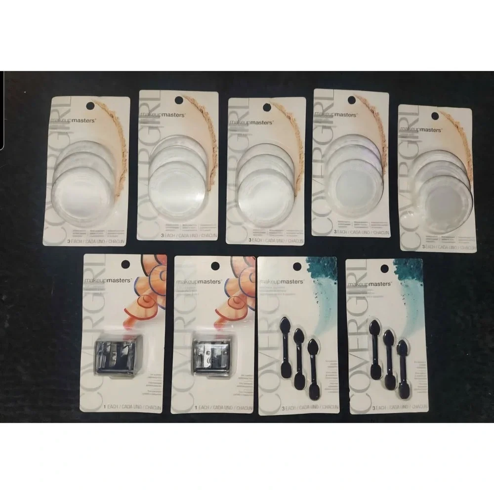 Covergirl Beauty Applicators Lot~Powder PUFFS, 3-in-1 Sharpeners & Eyeshadow App